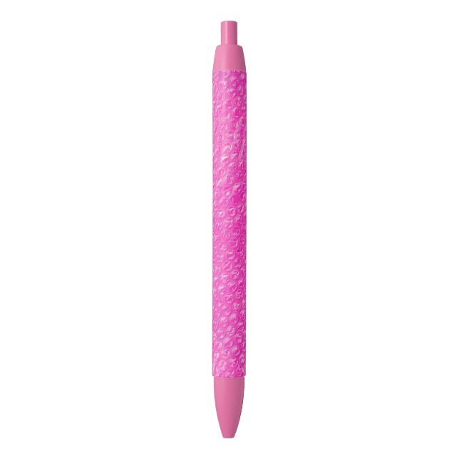 Neon Pink Champagne Pop Bubble Wrap Pen (Front Vertical)