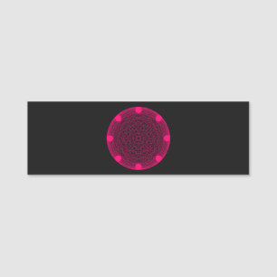 Neon Pink Circle Spiro Name Tag – Customizable