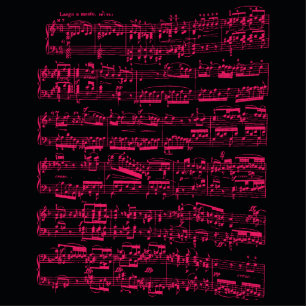 Neon pink classical sheet music (Beethoven) Cutout
