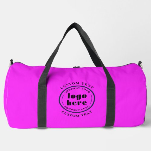 Neon Pink Custom Company Logo Business Promotional Duffle Bag