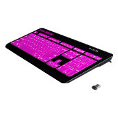 Neon Pink Custom Wireless Keyboard (Angled)
