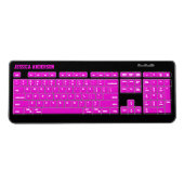 Neon Pink Custom Wireless Keyboard (Front)