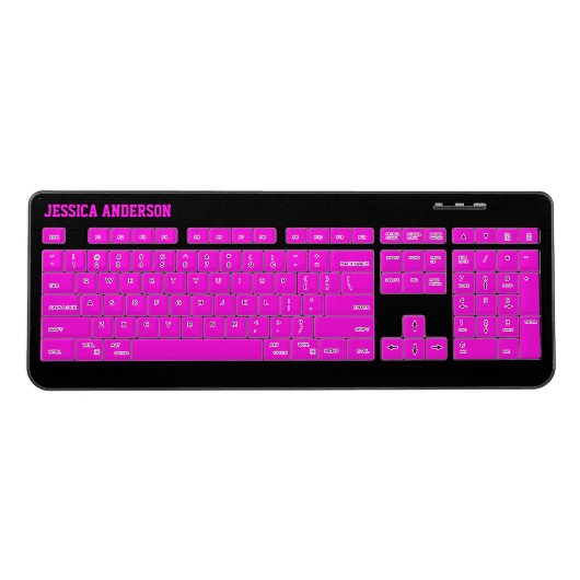 Neon Pink Custom Wireless Keyboard (Front)