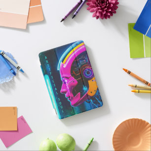 Neon Pink Cyberpunk Android Sci-Fi Artificial Soul iPad Mini Cover