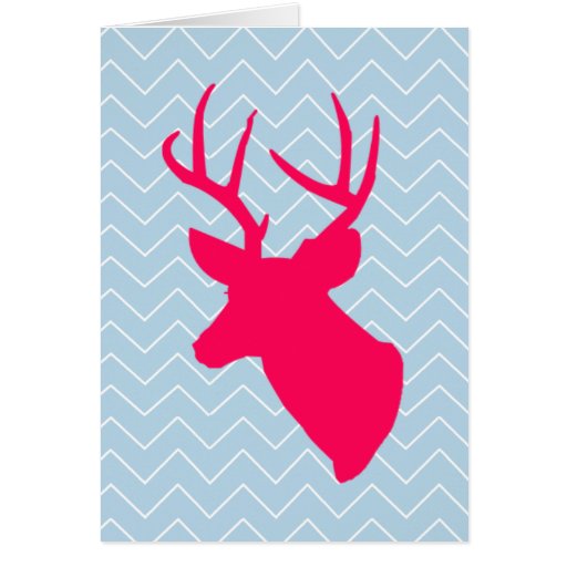 Neon Pink Deer Silhouette Card | Zazzle