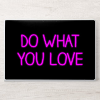 Neon Pink "Do What You Love" Motivational HP Laptop Skin