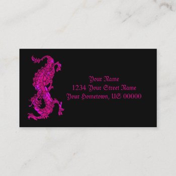 Neon Pink Dragon Business Card by dmboyce at Zazzle