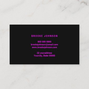 neon pink effect hair stylist Business Card | Zazzle