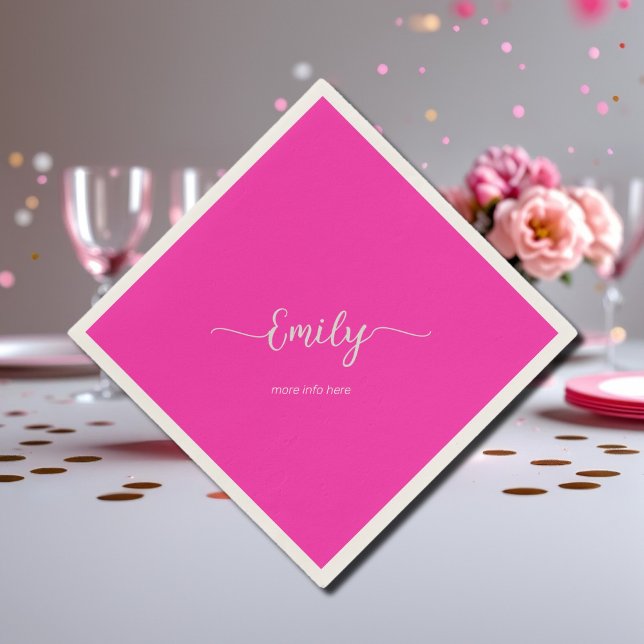 neon  pink  elegant script napkins (Creator Uploaded)
