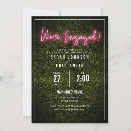 Neon Pink Engagement Invitation