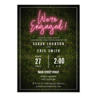 Neon Pink Engagement Party Invitation