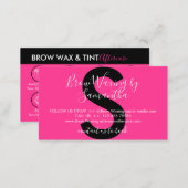 Neon Pink Eye Brow Wax Tint Aftercare Business Card (Front/Back)