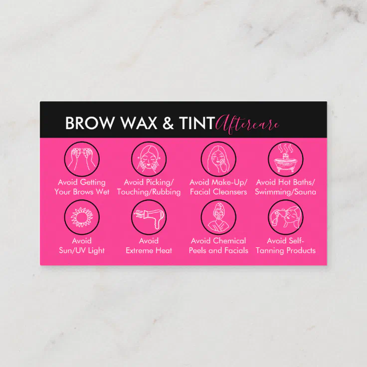 Neon Pink Eye Brow Wax Tint Aftercare Business Card Zazzle