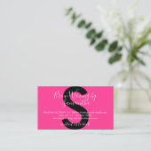 Neon Pink Eye Brow Wax Tint Aftercare Business Card (Standing Front)