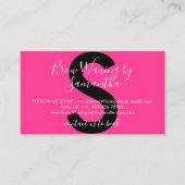 Neon Pink Eye Brow Wax Tint Aftercare Business Card (Front)