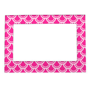 Neon Pink Fish Scale Pattern Magnetic Frame