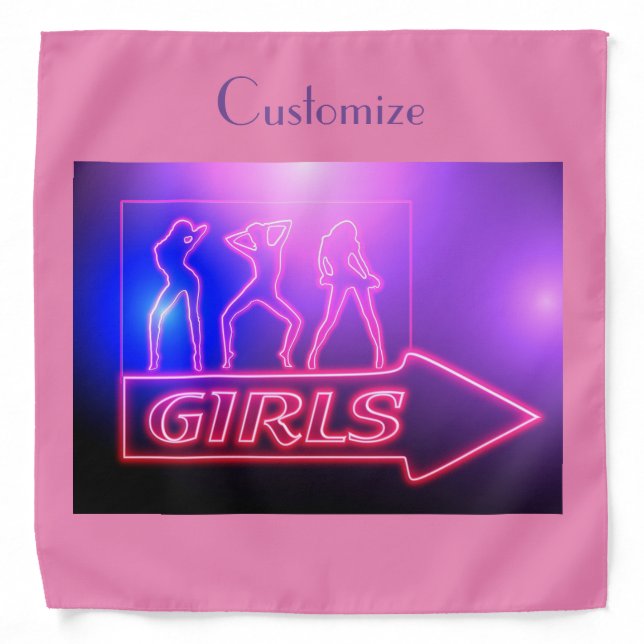 Neon Pink Girls Sign Thunder_Cove Bandana (Front)