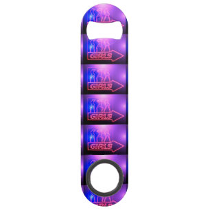 Neon Pink Girls Sign Thunder_Cove Bar Key