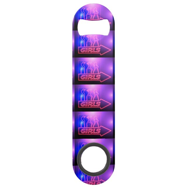 Neon Pink Girls Sign Thunder_Cove  Bar Key (Front)