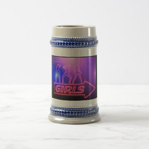 Neon Pink Girls Sign Thunder_Cove Beer Stein