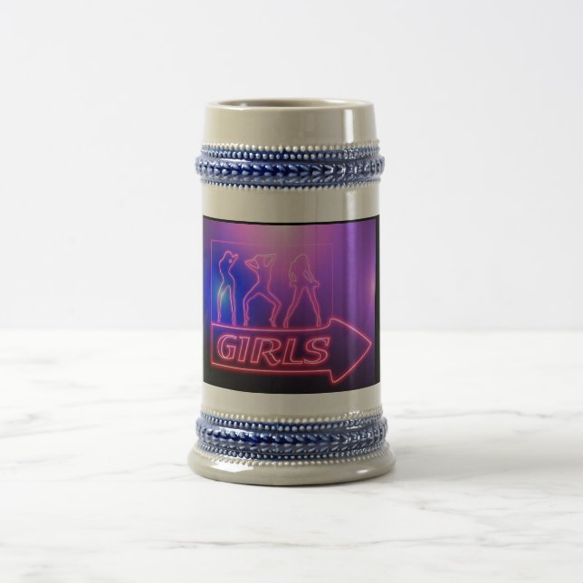 Neon Pink Girls Sign Thunder_Cove  Beer Stein (Center)