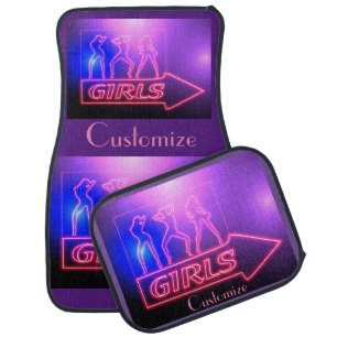 Neon Pink Girls Sign Thunder_Cove  Car Floor Mat
