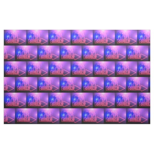 Neon Pink Girls Sign Thunder_Cove Fabric