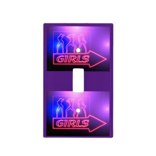 Neon Pink Girls Sign Thunder_Cove  Light Switch Cover