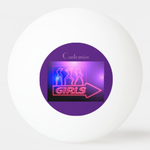 Neon Pink Girls Sign Thunder_Cove Ping Pong Ball