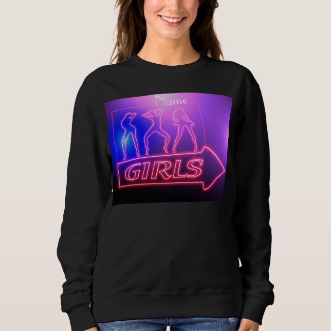 Neon Pink Girls Sign Thunder_Cove Sweatshirt (Front)