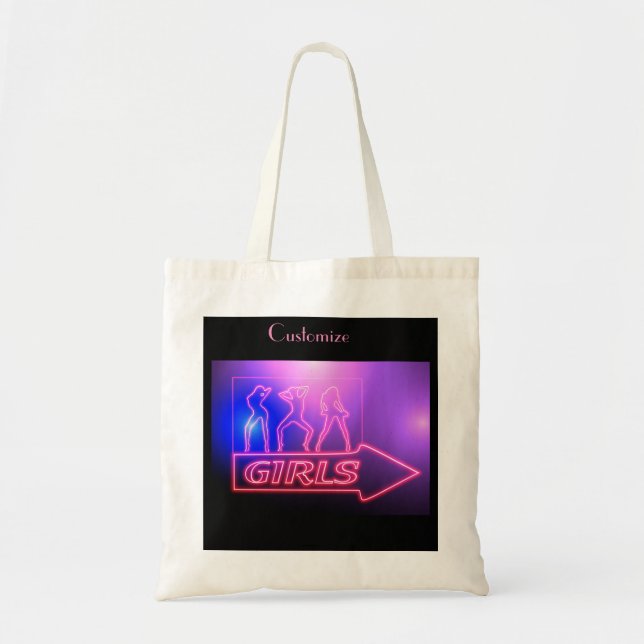Neon Pink Girls Sign Thunder_Cove Tote Bag (Front)