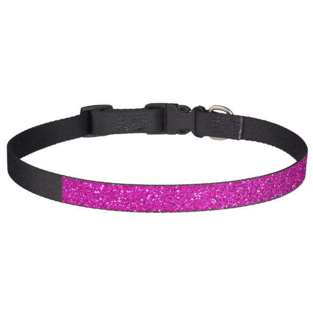 Neon pink glitter pet collar (Front)