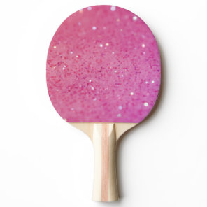 Neon Pink Glitter Sparkle Ping Pong Paddle