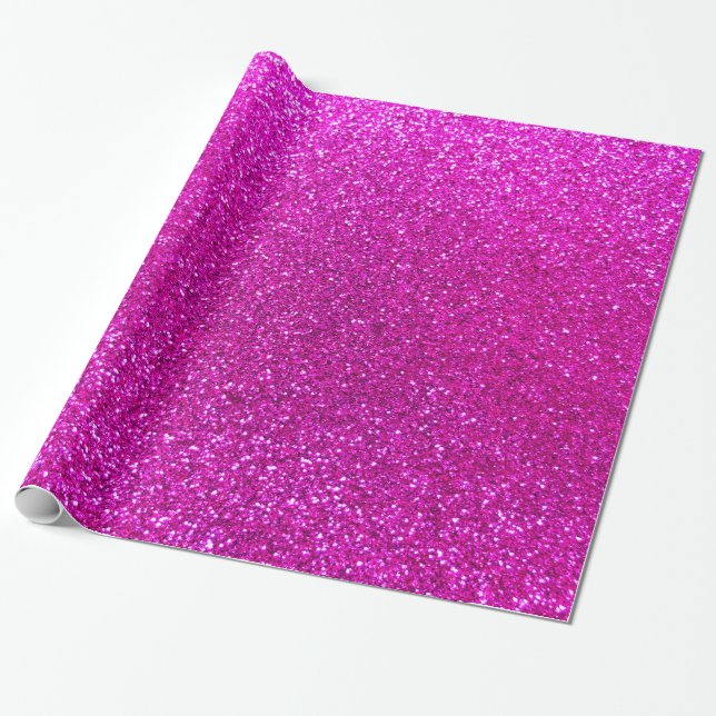 Neon pink glitter wrapping paper (Unrolled)