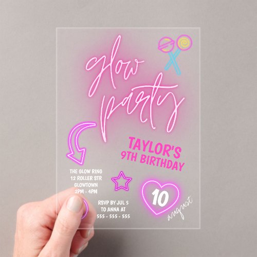 Neon Pink Glow Party Birthday
