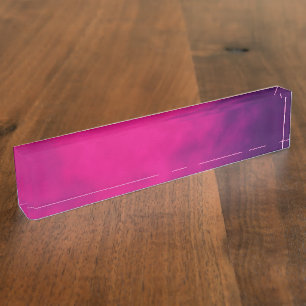 Neon Pink Gradient Desk Nameplate – Customizable