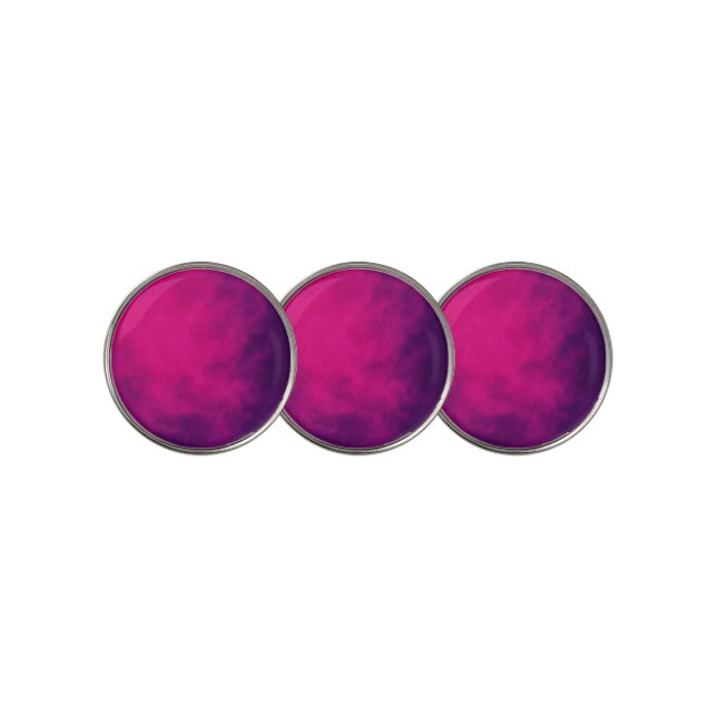 Neon Pink Gradient Golf Ball Marker – Customizable (3 Up)