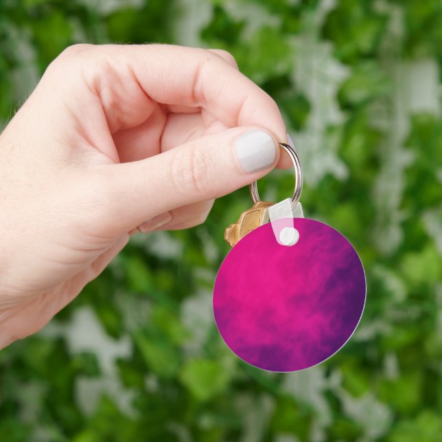 Neon Pink Gradient Keychain Black Back – Customize (Hand)
