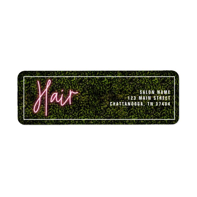 Neon Pink Hair Salon Cosmetologist Professional Label (Front)