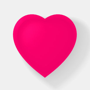 Neon Pink Heart Paperweight – Customizable