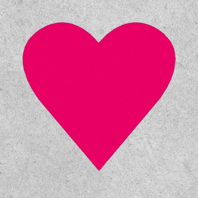 Neon Pink Heart Patch – Custom Embroidered (Front)