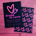 Neon Pink Hearts Drunk in Love Wedding Shower Invitation<br><div class="desc">Celebrate the upcoming wedding of the happy couple with a vibrant and fun-filled couple's shower. Invite your guests to this special "drunk in love" event with an invitation featuring neon pink hearts. This bright and stylish design is the perfect way to share your excitement for the happy couple and get...</div>