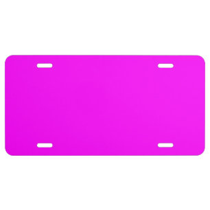 Neon pink hex code FF00FF  License Plate