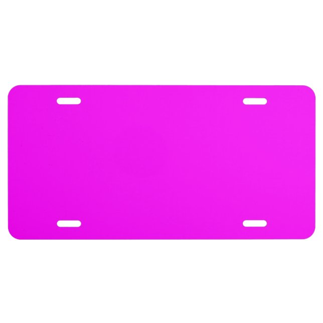 Neon pink hex code FF00FF  License Plate (Front)