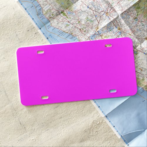 Neon pink hex code FF00FF  License Plate