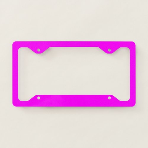 Neon pink hex code FF00FF  License Plate Frame