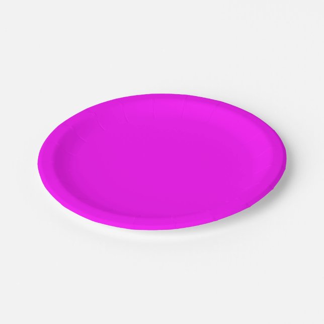 Neon pink hex code FF00FF Party Plate (Angled)