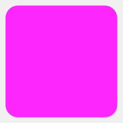 Neon pink hex code FF00FF Square Sticker