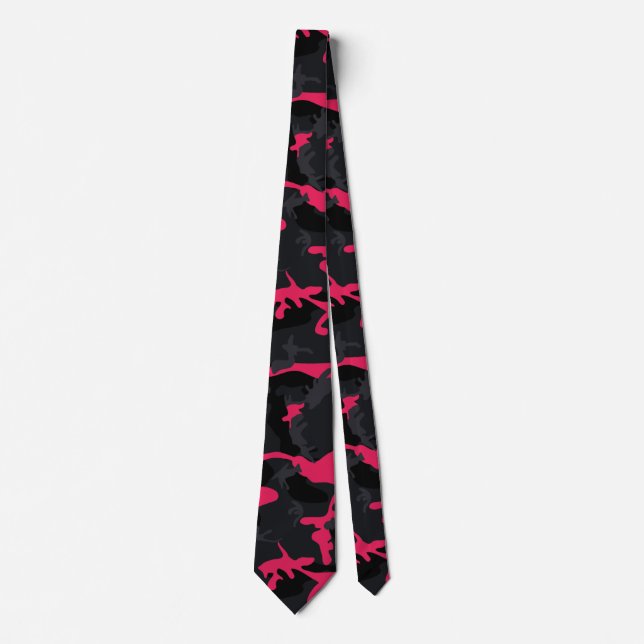 Neon Pink Highlights Camo Neck Tie (Front)