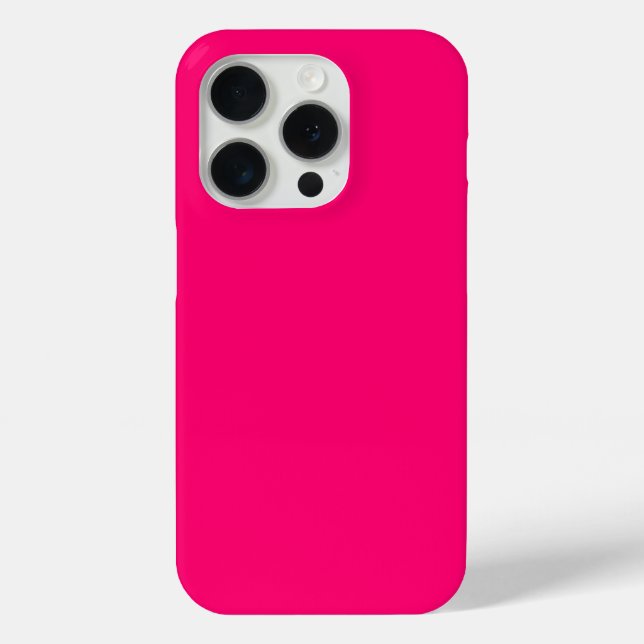 Neon Pink iPhone 15 Pro Case – Customizable (Back)